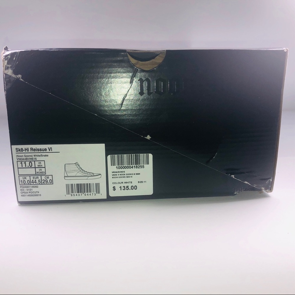 VANS Noon Goons SK8 Hi White Snakeskin Black Shoes - Picture 10 of 11